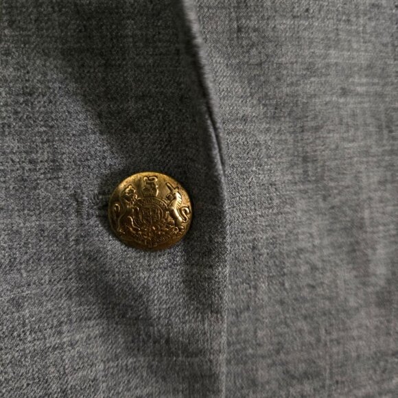 J.Crew Schoolboy Blazer Gray Wool Blend Gold Buttons Size 6 - Picture 3 of 5